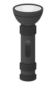 black flashlight isolated white background clip art preview