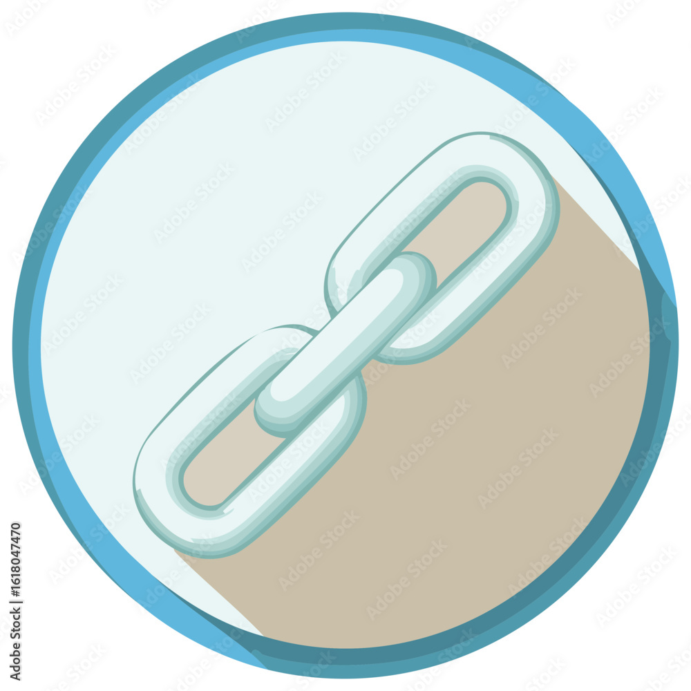 Poster modern flat design chain link icon symbolizing digital connectivity and secure data transfer