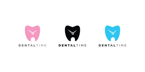 Unique and modern dental time logo design