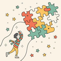 Running man and woman vector illustration in sports silhouette style