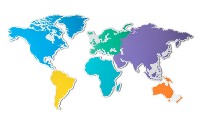 Fototapeta premium PNG World map sticker transparent background