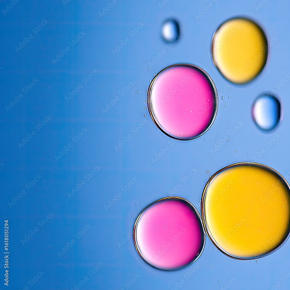 Poster floating pastel liquid blobs abstract background