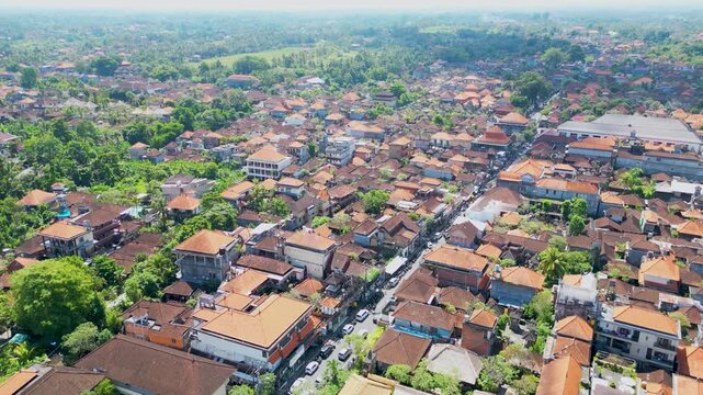 Ubud, Bali, 4k Drohnenaufnahme, Rundblick 360 Grad