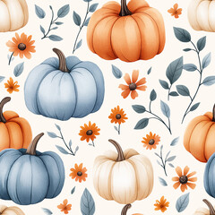 seamless pattern with pumpkins