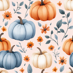 seamless pattern with pumpkins