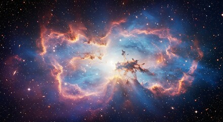 Stunning cosmic butterfly nebula glowing in deep space with vibrant gas clouds and stars