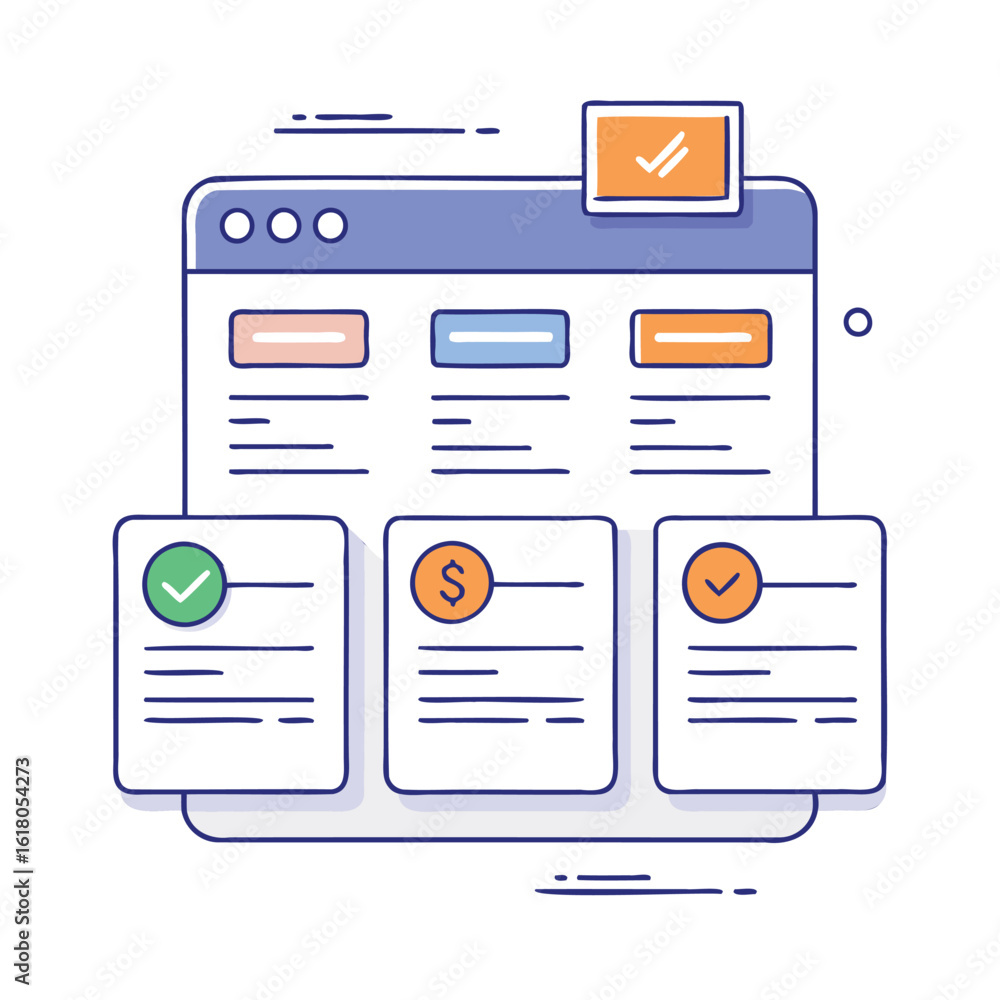 Poster website interface with pricing plans and user profiles