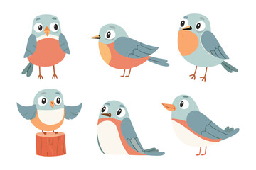 Animated Birds: A cheerful array of animated birds in various poses, perfect for adding a touch of whimsy to any project. 