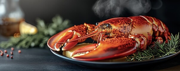 Perfectly grilled lobster with golden butter glaze, served with fresh herbs and lemon. Juicy, flavorful, and elegant ideal for a menu advertisement