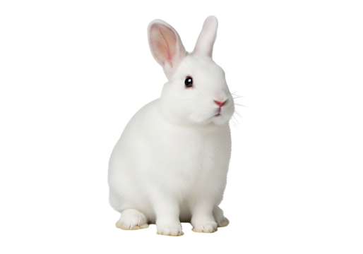 White rabbit with alert expression.