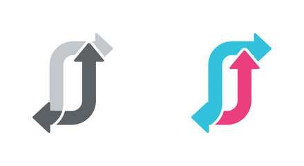 Intertwined Arrows Pointing Upward Representing Progress Growth and Direction in Two Color Schemes
