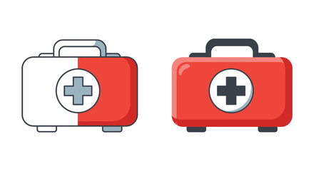 First aid kit icon flat vector 