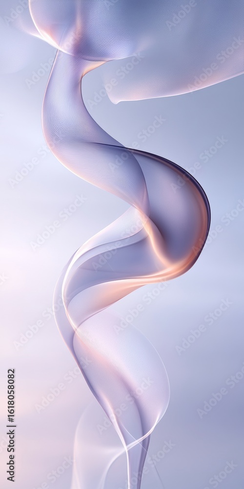 Poster elegant and fluid light blue monochrome abstract design with dynamic gradation and soft effects