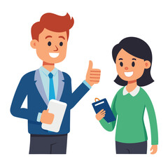 Businessman presenting a growth strategy on a flip chart for a successful plan.