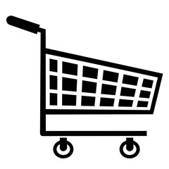 shopping cart on white background