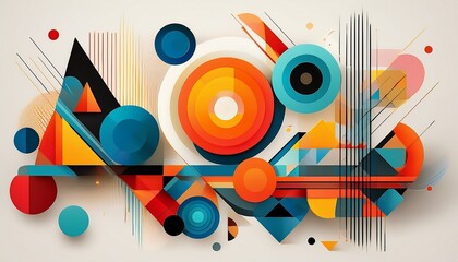 Geometrische Formen in knalligen Farben