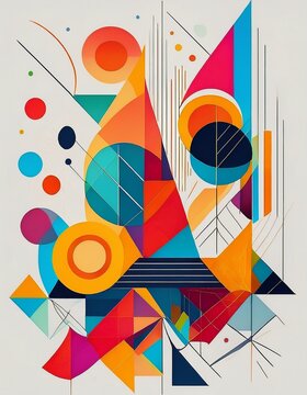 Geometrische Formen in knalligen Farben