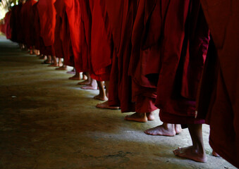 Novices buddhist monks, Rangoon, Myanmar