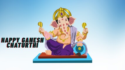 Vector illustration of Lord Ganesha for the happy celebration of the Hindu festival Ganesh Chaturthi.