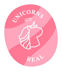 Unicorn are real text png label colorful retro sticker