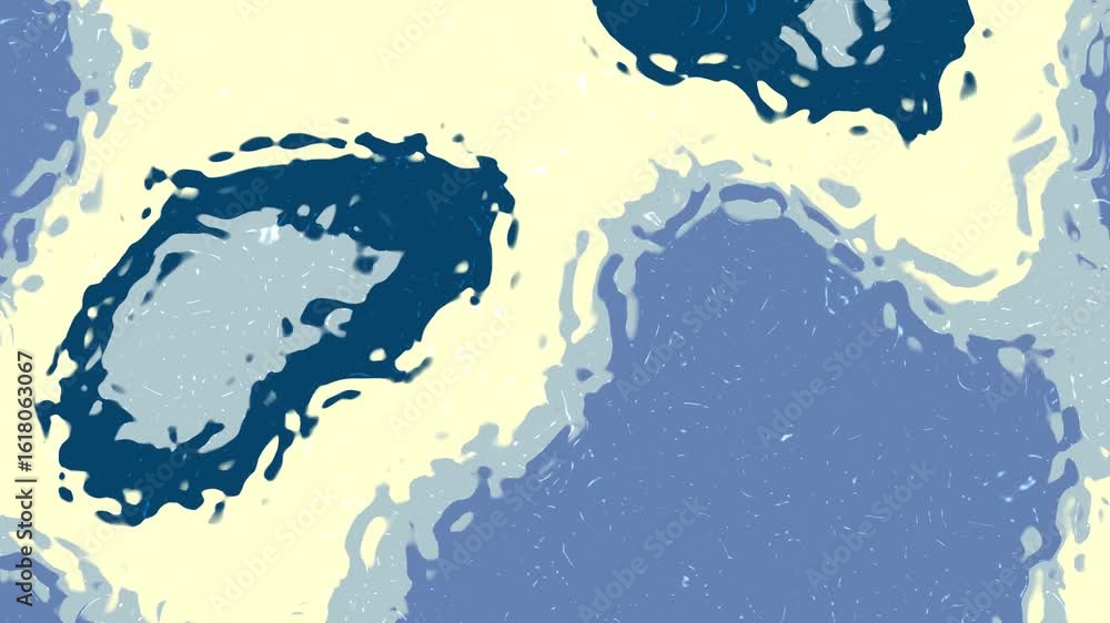 Aufkleber deep cerulean cream abstract animation of organic shapes and colors morphing and flowing in a seamle