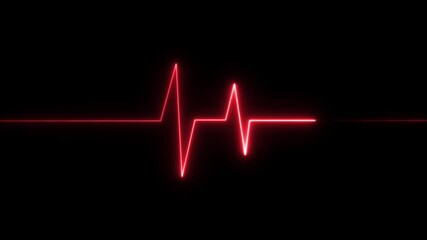 Graphic neon style heartbeat, palpitations. Concept: Medicine, health care, doctors red heart beat - Powered by Adobe