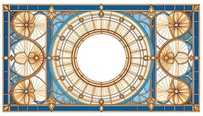 Stained glass design with a large circle
