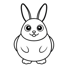 Cute cartoon bunny illustration with big eyes and long ears