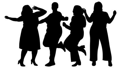 Confident chubby png women silhouette, black design