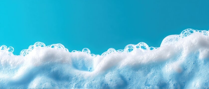 Close up of blue cleansing foam