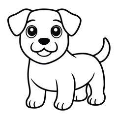 Cute cartoon puppy line art