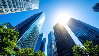 Obraz premium Skyscrapers against a bright sky