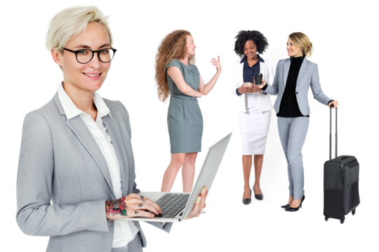 Young businesswomen png sticker, transparent background