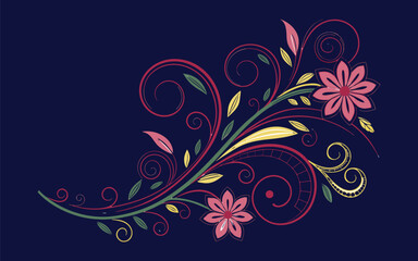 Elegant pastel floral swirl design for feminine invitations and branding