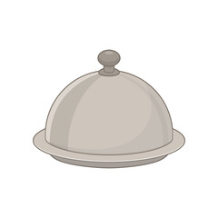 Elegant silver cloche dome over a plate, perfect for showcasing culinary art.