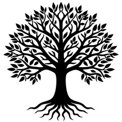 Obraz premium Minimalist Bare Tree Vector Elegant Line Art for Logos, Tattoos & Modern Wall Decor Trusted High-Quality File