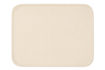 Canvas-like rectangular label in cream, soft rounded corners, transparent background, ready for personalized graphic elements or informative text