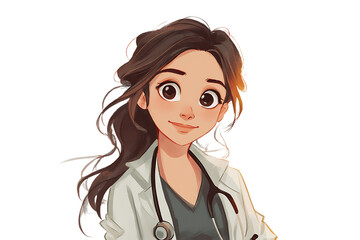 Smiling female doctor illustration
