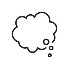 Speech bubble icon. Thought bubble, mind, speaking, talk, speech, cloud symbol. Speech bubble comic black sign. Vector illustration. Editable stroke. Flat design.