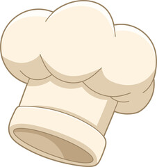A cartoon chef's hat, symbolizing culinary arts and cooking profession.