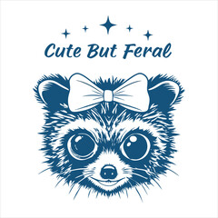 Cute but Feral Vintage Funny Opossum