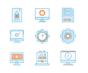 Software Development and Security Vector Icon Collection in Pastel Colors for Business and Technology Projects