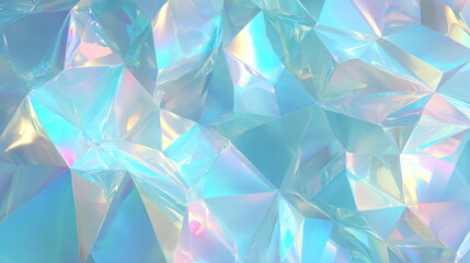 Iridescent Crystal Texture with Geometric Faceted Holographic Effect