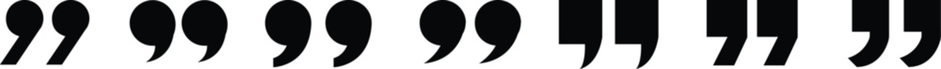 Quote Mark Icon set.Quote chat icon for messaging, communication, and conversation.Quotation symbol. Remark sign in Quote mark on transparent background. Quoted sign . Vector Illustration.