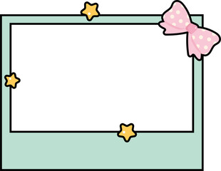 Pastel Photo Frame with Bow and Stars