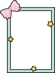 Pastel Photo Frame with Bow and Stars