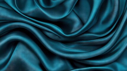Obraz premium A close-up shot of a teal-colored fabric with a velvety texture