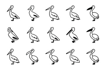 Pelican Illustration: A collection of stylized pelican illustrations in a clean and minimalist aesthetic, perfect for adding a touch of natural beauty to any project.
