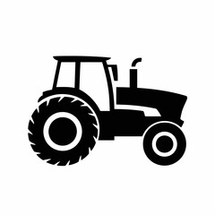 Obraz premium Black Tractor Icon for Agriculture and Farming Use