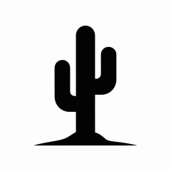 Obraz premium Cactus silhouette on white background, minimalistic design